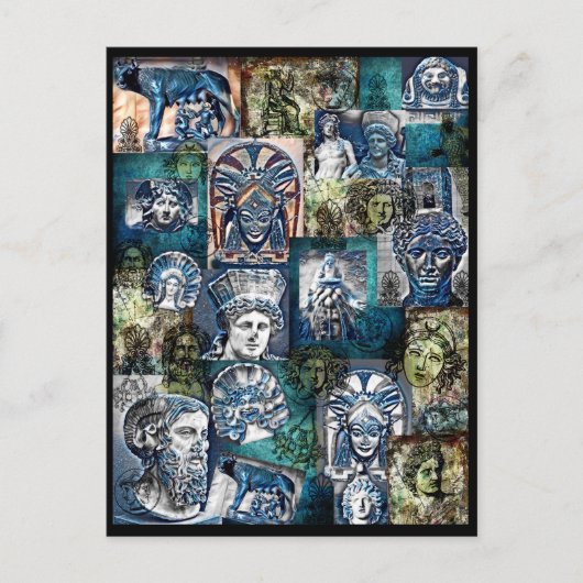Briefkaart Etruscan Deities collage (Voorkant)