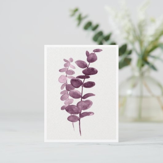 Briefkaart - Eucalyptus Aquarellen (Staand voorkant)