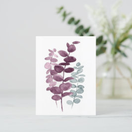 Briefkaart - Eucalyptus Aquarellen Indigo/Groen