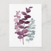 Briefkaart - Eucalyptus Aquarellen Indigo/Groen (Voorkant)