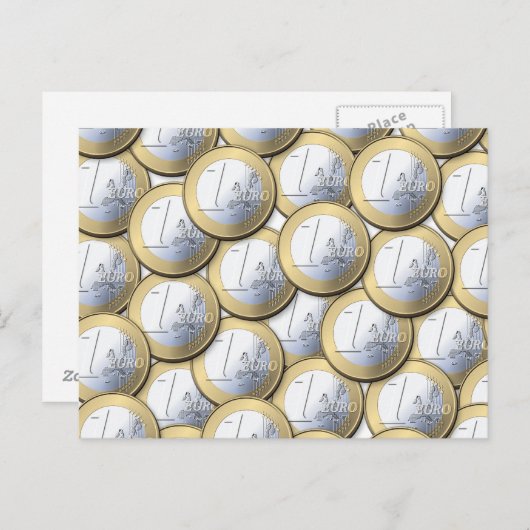 Briefkaart euromunten (Voorkant / Achterkant)