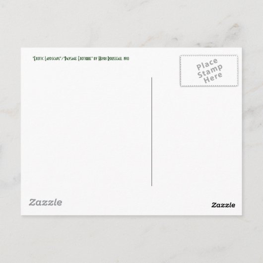 Briefkaart: "Exotisch landschap"/"Paysage Exotique Briefkaart (Achterkant)