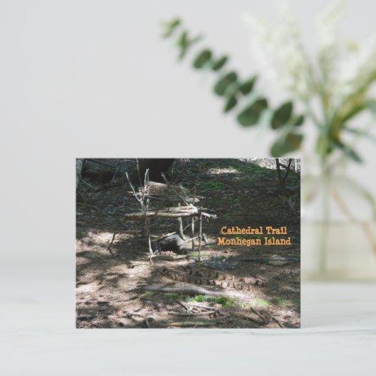 Briefkaart Fairy House Garden op Monhegan (Staand voorkant)