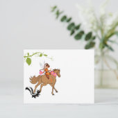 Briefkaart Fairy Paard Skunk Floral (Staand voorkant)