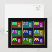 Briefkaart Falklandeilanden Multihue Flags (Voorkant / Achterkant)