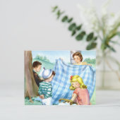 Briefkaart- familie Picnic Briefkaart (Staand voorkant)