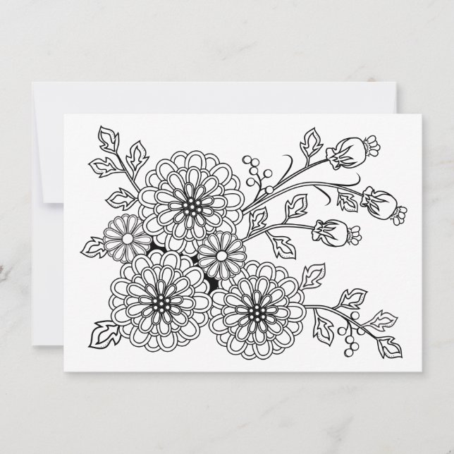 Briefkaart Fancy Floral ontwerp kleuren (Voorkant)
