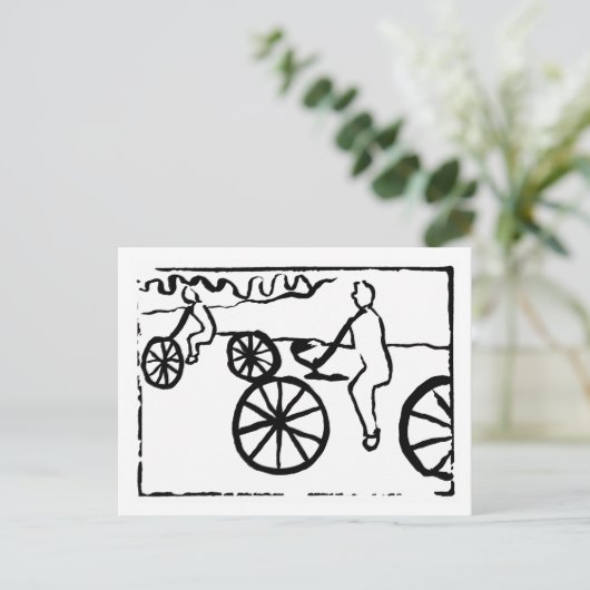 Briefkaart fietsen (Staand voorkant)