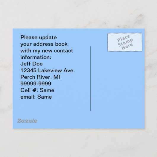 Briefkaart Fietsfiets Verplaatst Nieuw Adres PC (Achterkant)