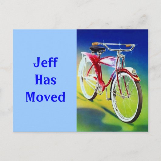 Briefkaart  Fietsfiets Verplaatst Nieuw Adres PC (Voorkant)