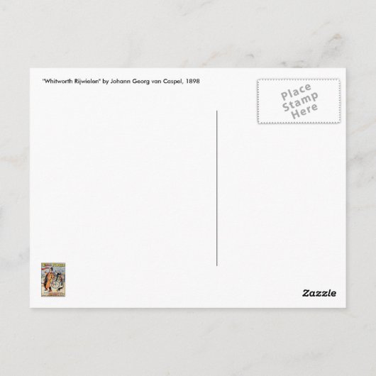 Briefkaart:  fietskunst adverteren briefkaart (Achterkant)