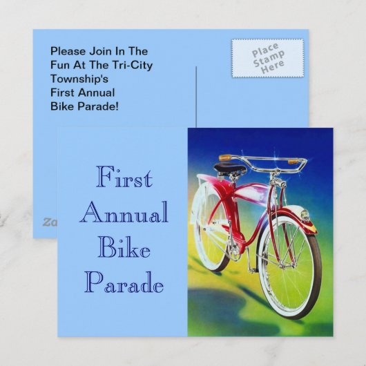 Briefkaart Fietsparade Aankondiging (Voorkant / Achterkant)