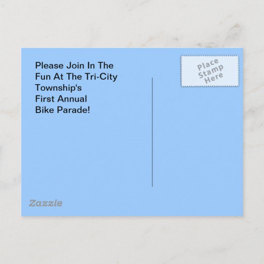 Briefkaart  Fietsparade Aankondiging (Achterkant)