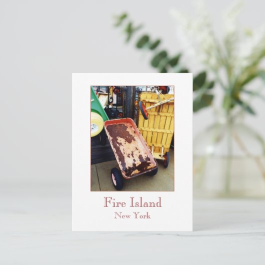 briefkaart "Fire Island Coloured Wagons" (Staand voorkant)