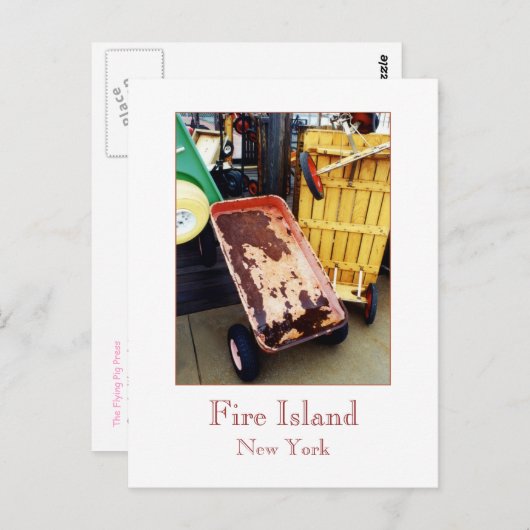 briefkaart "Fire Island Coloured Wagons" (Voorkant / Achterkant)
