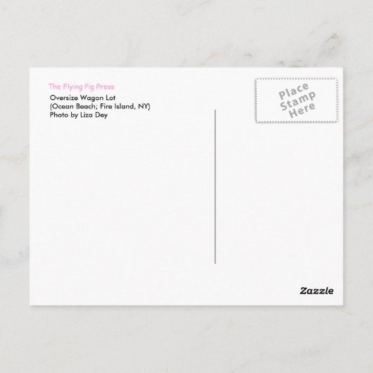 briefkaart "Fire Island Coloured Wagons" (Achterkant)