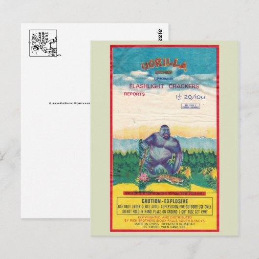 Briefkaart Firecracker-pakket (Voorkant / Achterkant)