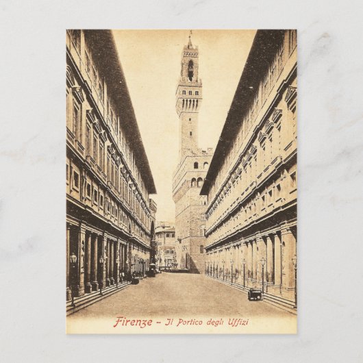 Briefkaart, Firenze-Il Portico degli Uffizi Briefkaart (Voorkant)