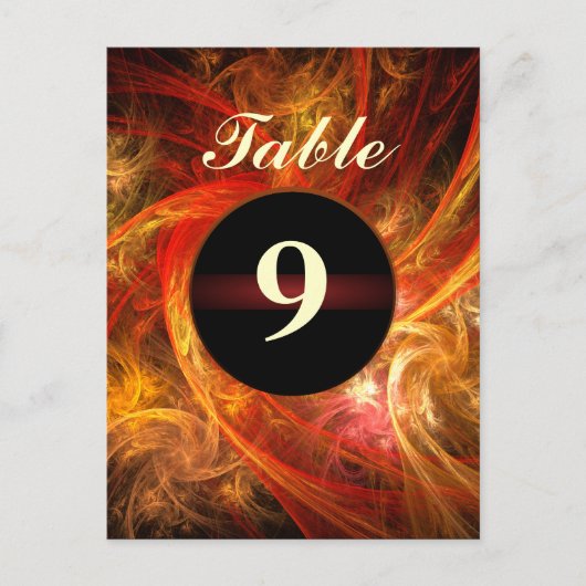 Briefkaart Firestorm Table Number (Voorkant)