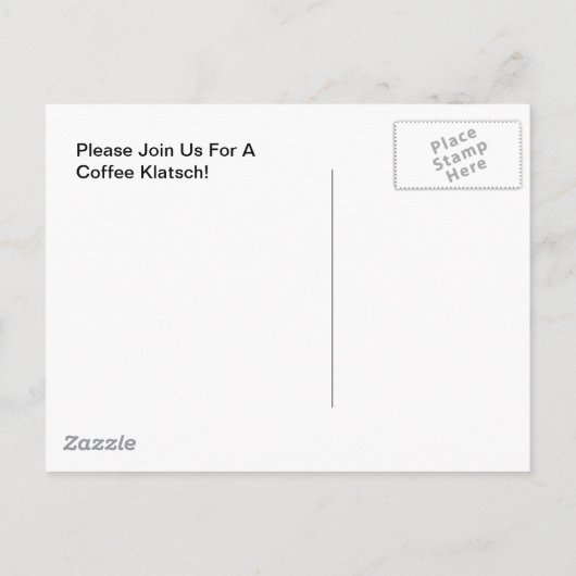 Briefkaart Flamingo Coffee Klatsch Invite (Achterkant)