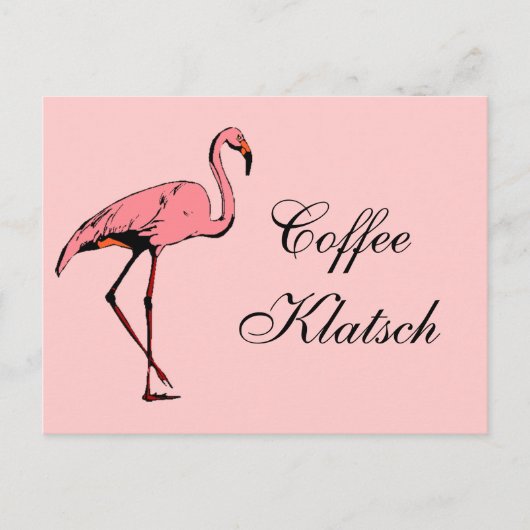 Briefkaart  Flamingo Coffee Klatsch Invite (Voorkant)