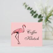 Briefkaart  Flamingo Coffee Klatsch Invite (Staand voorkant)