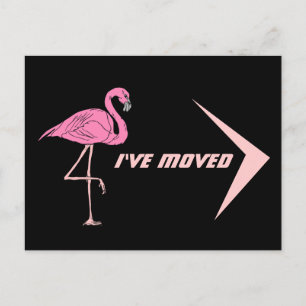 Briefkaart Flamingo Ik heb verhuisd Nieuw Adres PC
