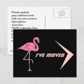 Briefkaart Flamingo Ik heb verhuisd Nieuw Adres PC (Voorkant / Achterkant)