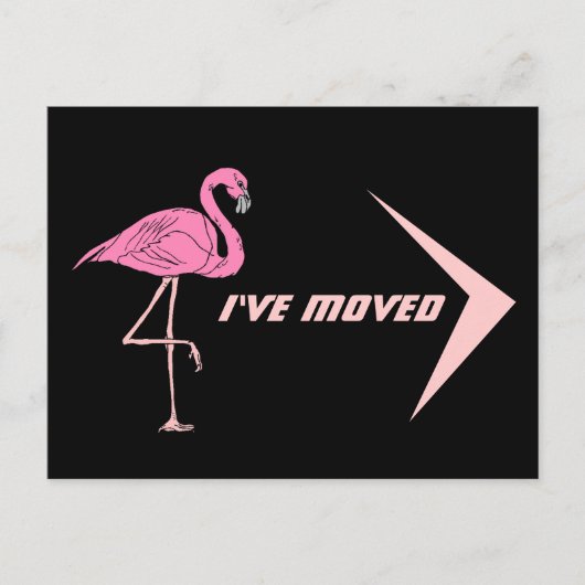 Briefkaart Flamingo Ik heb verhuisd Nieuw Adres PC (Voorkant)