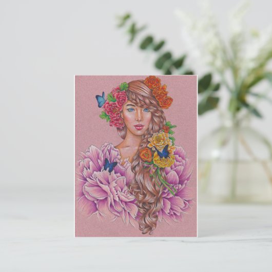 briefkaart "Flora" (Staand voorkant)