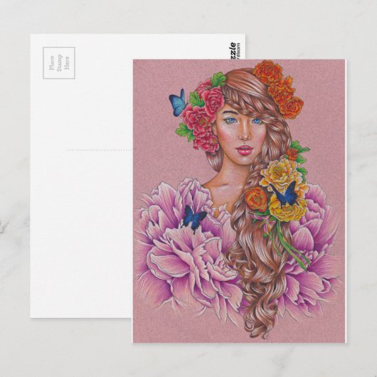 briefkaart "Flora" (Voorkant / Achterkant)