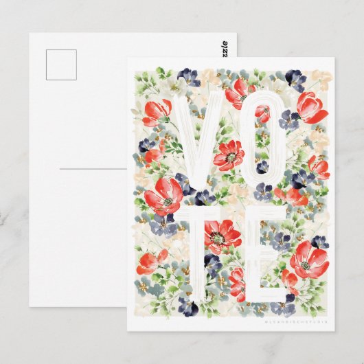 Briefkaart Floral (Voorkant / Achterkant)