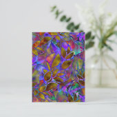 Briefkaart Floral Abstract Glas in lood (Staand voorkant)