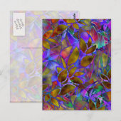 Briefkaart Floral Abstract Glas in lood (Voorkant / Achterkant)