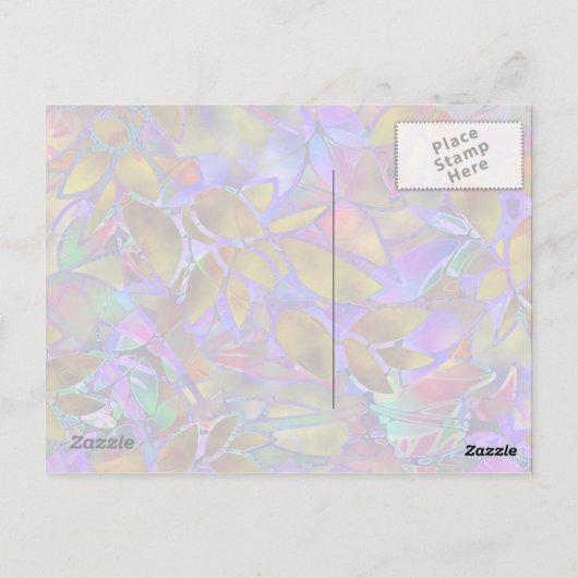 Briefkaart Floral Abstract Glas in lood (Achterkant)