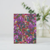 Briefkaart Floral Abstract Glas in lood (Staand voorkant)