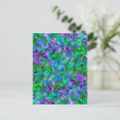 Briefkaart Floral Abstract Glas in lood (Staand voorkant)