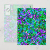 Briefkaart Floral Abstract Glas in lood (Voorkant / Achterkant)