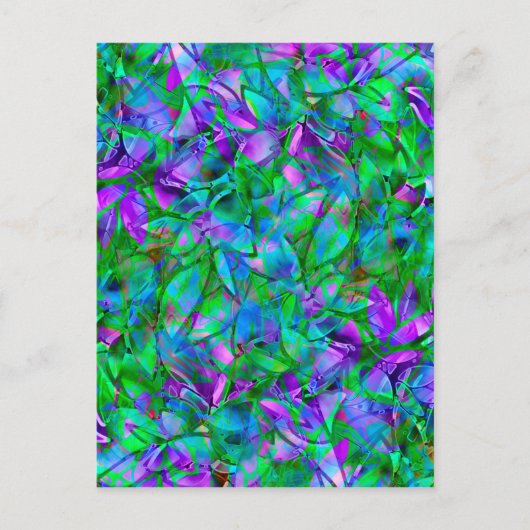 Briefkaart Floral Abstract Glas in lood (Voorkant)