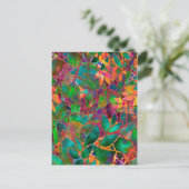 Briefkaart Floral Abstract Glas in lood (Staand voorkant)