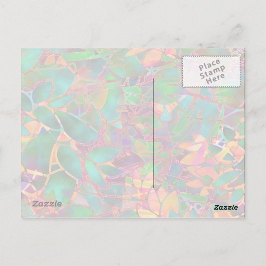 Briefkaart Floral Abstract Glas in lood (Achterkant)