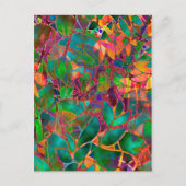 Briefkaart Floral Abstract Glas in lood (Voorkant)