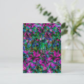 Briefkaart Floral Abstract Glas in lood (Staand voorkant)