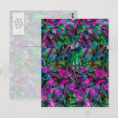 Briefkaart Floral Abstract Glas in lood (Voorkant / Achterkant)