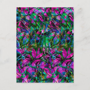 Briefkaart Floral Abstract Glas in lood