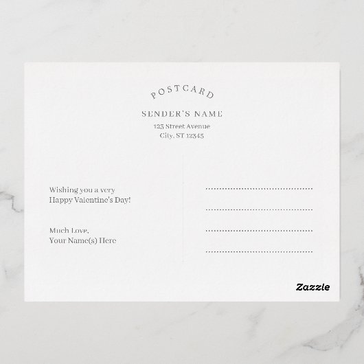 Briefkaart Folie Valentijnsdag Wonderful Life (Achterkant)