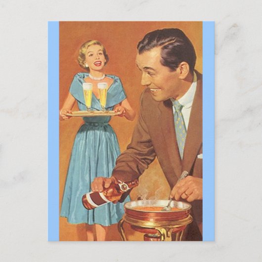 Briefkaart Fondue Party Festive Open House (Voorkant)