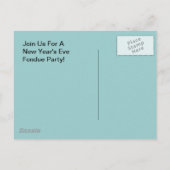 Briefkaart Fondue Party Retro  Host Couple (Achterkant)