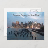 Briefkaart foto van de zomeravond in New York (Voorkant / Achterkant)