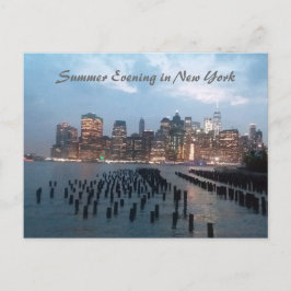 Briefkaart foto van de zomeravond in New York